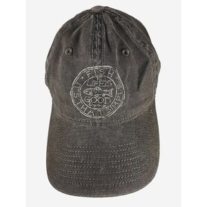 Life is Good Chill Cap‎ Gray Fish It's That Simple Washed Canvas Hat One Size